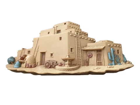 1993 Burwood Products 3291-2A Pueblo Adobe American Indian Hacienda Wall Hanging Cover
