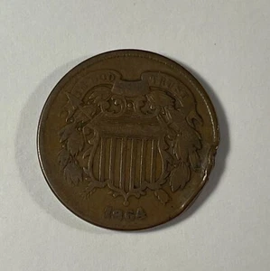 Error 1864 2C (#19369) Very bad planchet & possible repunched date - Picture 1 of 2