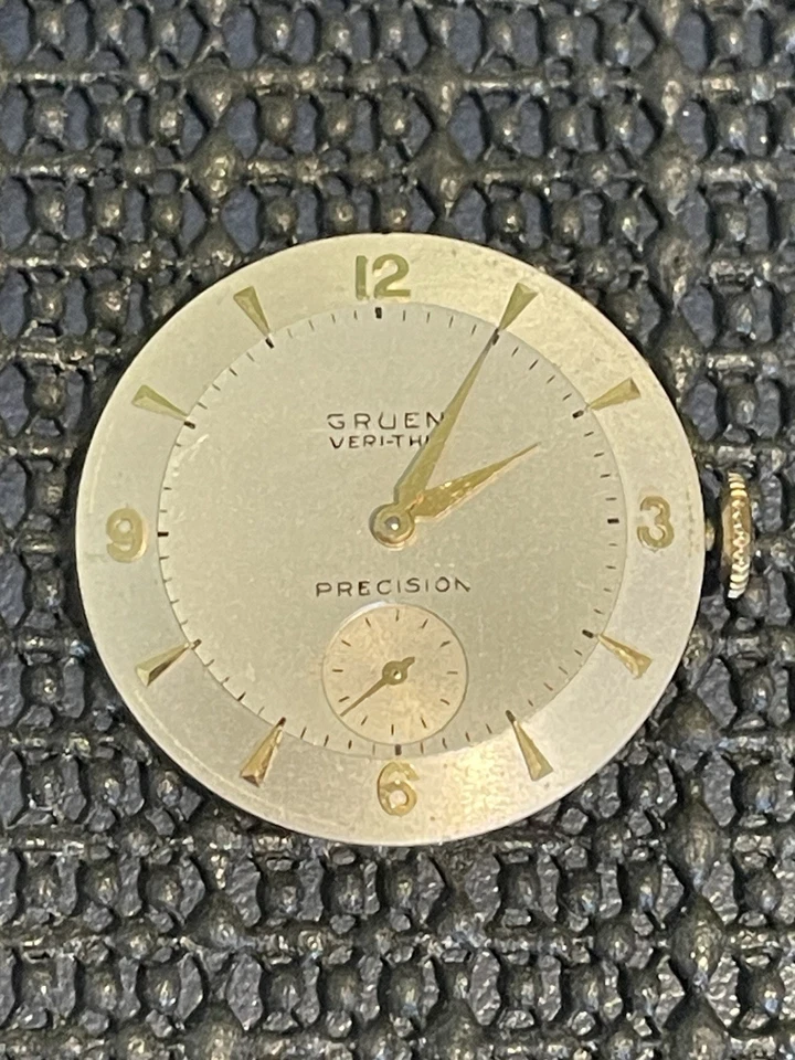 Movimiento Reloj Bolsillo Vintage Gruen Veri-Thin Precisión 17 Joyas Foto 1 de 4