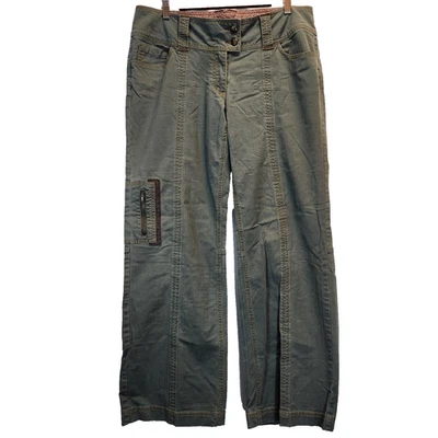 CAbi Women's Size 12 Straight Leg Canvas Casual Cargo Pants Sage Green Mid Rise - Image 1 of 4