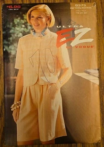 VOGUE #8373 MISS SIZES 12-14-16 LOOSE FITTING TOP & WIDE LEG SHORTS PATTERN UC - Picture 1 of 3