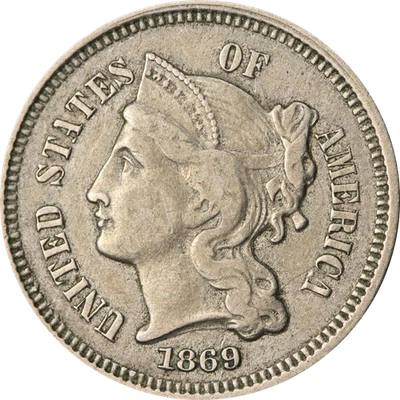 1869 Three (3) Cent Nickel - Image 1 of 2