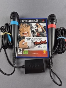 2 SingStar Wired Microphones + Receiver + Game - PS2 VGC  - Picture 1 of 9