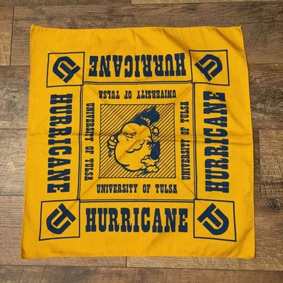 Vintage University of Tulsa Golden Hurricanes Bandanna 21”x21” - Image 1 of 4