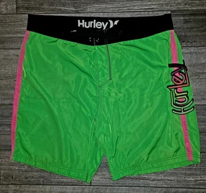 SELTENE PIMP Hurley Phantom Boardshorts Badehose Größe 34 Herren neongrün pink - Bild 1 von 6