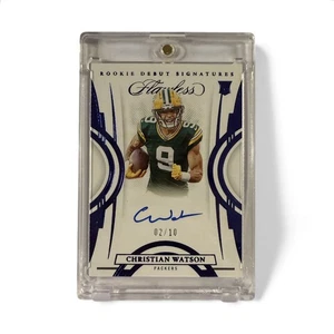 Christian Watson 2022 Panini Flawless Rookie Debut Signatures Sapphire Auto 2/10 - Bild 1 von 3