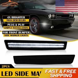 2X AUXITO LED Front Bumper Side Marker Light 15-22 6000K For Dodge Challenger - Picture 1 of 19