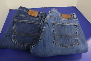 Lot of 2 - Lucky Brand 221 Straight Jeans Men's Size 36x32 Blue Stretch Denim - Picture 1 of 18