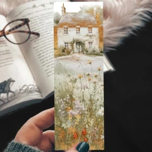 Summer Cottage in the Wildflowers Bookmark - Cardstock - New in Packaging - Imagen 1 de 4