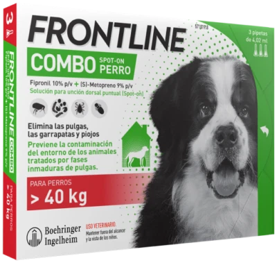 Combo¹ Antiparasitaire chien protection tiques puces flea  3 pipettes 40-60kg - Image 1 of 4