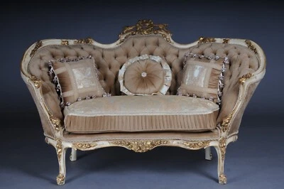 Sofá, sofá, canapé elegante em estilo rococó ou Louis-XV - Imagem 1 de 4