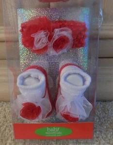 Baby Essentials Infant Baby Girl 0-6 Months Socks and Headband - Picture 1 of 3