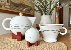 Vintage SWID POWELL Michael Graves BIG DRIPPER Kaffeekanne SET Zucker '87 ART DECO - Bild 1 von 23