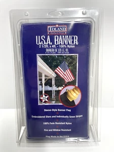 Annin Flagmakers NYLON Made US Banner Flagge 2 1/2 x 4' bestickt Sterne NEU - Bild 1 von 2