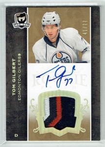 07-08 UD Upper Deck The Cup  Tom Gilbert  /77 Gold Spectrum  Rookie  Patch  Auto