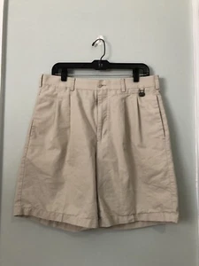 PGA TOUR GOLF Mens Size 34 Flat Front Tan Beige Golf Shorts; Casual, Sport; EUC - Picture 1 of 8