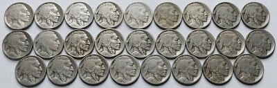 26 Buffalo Nickels 1913 (T1+T2), 1915-PDS/16-PD/17-PS/18-PS/19-PDS/20-DS/21/23S+ Foto 1 de 4