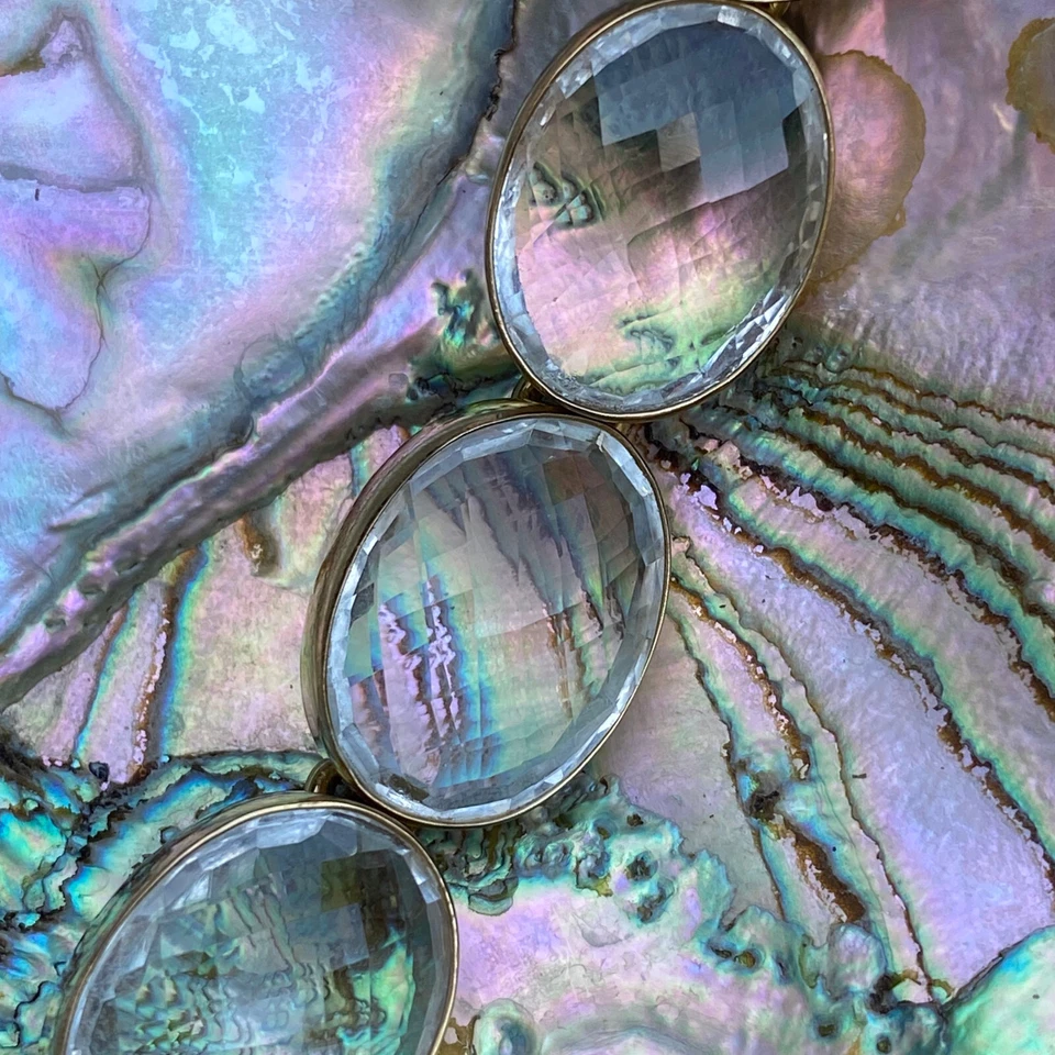 Charles Albert Faceted Oval Quartz Crystal & Alchemia Gold Handcrafted Bracelet - Image 1 of 4