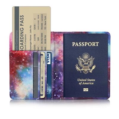 Funda de cuero para pasaporte con bloqueo RFID para hombres/mujeres Foto 1 de 4
