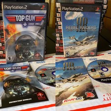 Lot PS2 Top Gun: Combat Zones + Rebel Raiders Jet Fighting Complete CIB