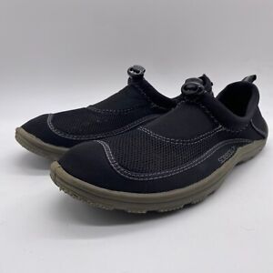 Speedo Men Size 9/10 Black Water Shoes Slip On Stretch Low Top