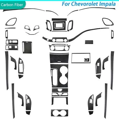 Kits de 50 piezas de fibra de carbono real moldura interior completa para Chevrolet Impala 2014-2020 Foto 1 de 4