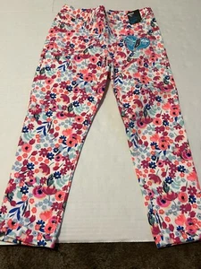 Girls Jeggings Size XL 14- 16 Jordache Embroidered Flower Cropped NWT N20 - Picture 1 of 5