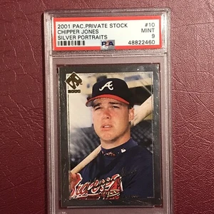 2000 PACIFIC PRIVATE STOCK #10 CHIPPER JONES Silver Portraits PSA 9 Mint - Picture 1 of 5