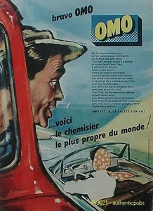 PUBLICITE OMO LESSIVE VOITURE DECAPOTABLE SIGNE COURONNE DE 1960 AD PUB VINTAGE - Imagen 1 de 1