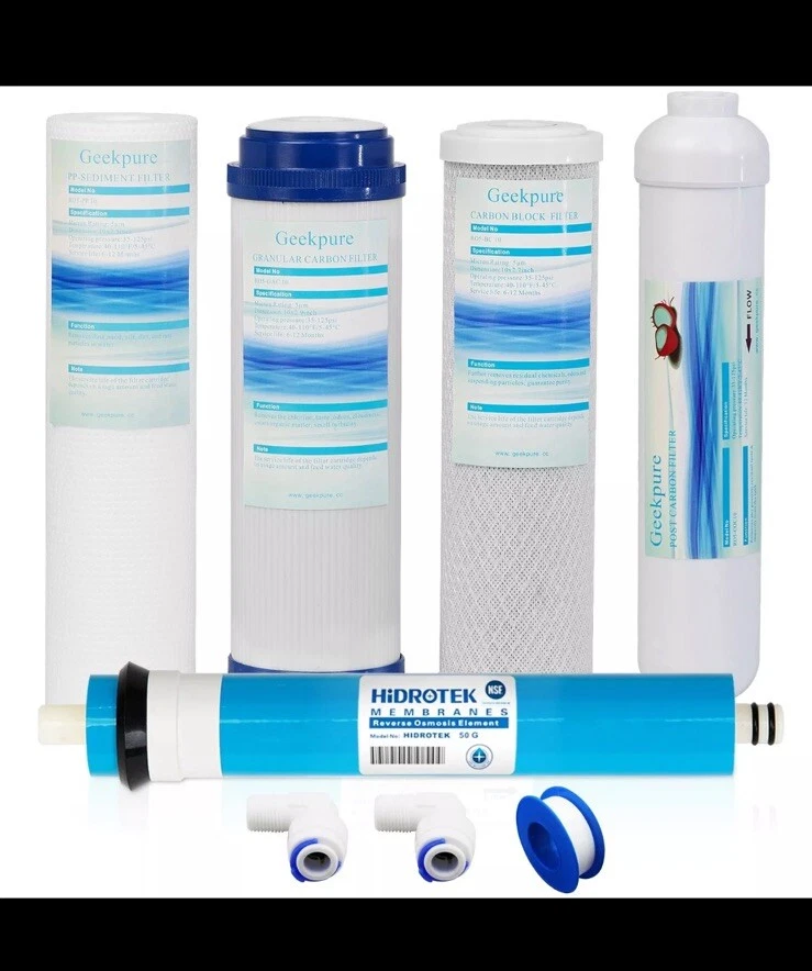 Geekpure 5-Stage Reverse Osmosis Replacement Water Filter Set - 50 GPD Membrane - Image 1 of 4