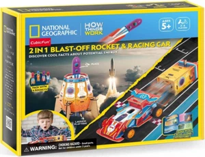CubicFun 3D Puzzle National Geographic - 2 in 1 Blast-Off Rocket & Racing Car - Picture 1 of 2