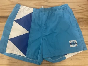 Vintage 90s Laguna Swim Trunks - Sz Med-large- Mens Blue White Aqua - Picture 1 of 6