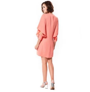 NWT ABBEY GLASS JOJO DRESS Mini Viscose Blend Open Sleeve VNeck Textured SMALL - Picture 1 of 14