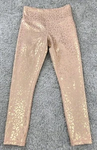 ZYIA ACTIVE Leggings Light & Tight PINK Leopard Print METALLIC High Rise Size 4 - Picture 1 of 7