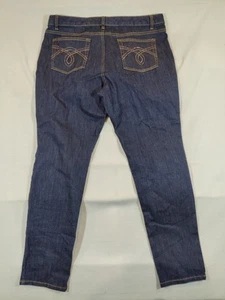 Michael Kors Jeans Damen 14 Straight Mid Rise Dark Wash Embellished Denim Blau - Bild 1 von 11