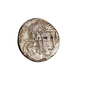 Ancient Roman Republic Coin C. Vibius Pansa AR Denarius 90 BC Head Of Apollo Rom - Picture 1 of 3