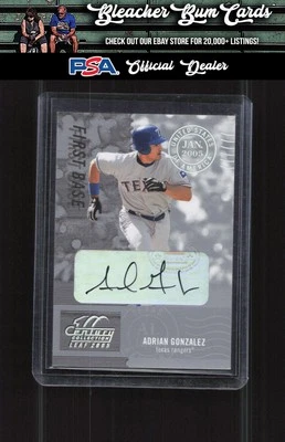 2005 Leaf Century 159 Adrian Gonzalez Signature Post Marks Silver Auto #/250 - Image 1 of 2