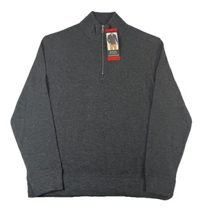 Banana Republic Waffle 1/4 Zip Pullover Shirt, Sweater, Black, Men's Medium, NEW - Picture 1 of 7