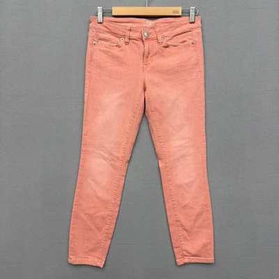 Pantalones Ann Taylor LOFT Coral Modernos Ajustados Calce al Tobillo Botón Talla 26/2 Petite Foto 1 de 4