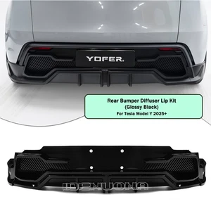 Rear Bumper Diffuser Lip Kit For Tesla Model Y 2025+ Gloss Black - Picture 1 of 13