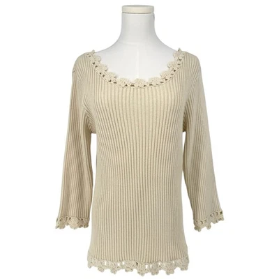 Suéter April Cornell Marfil Tejido Floral Bordado Nuevo con Etiquetas De Colección Sin Stock M Foto 1 de 4