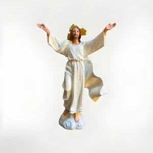 Vintage JESUS Praise The Lord Catholic Shroud Fontanini Simonetti 7”x5” - Picture 1 of 3