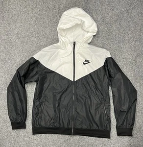 Nike Women's XL Sportswear Windrunner Black White Hooded Jacket AR3092-010 - Picture 1 of 5