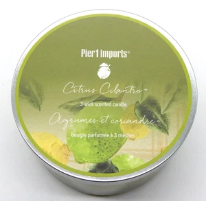 Pier 1 CITRUS CILANTRO NUEVO 3 mechas 14 OZ tarro vela descontinuado - Imagen 1 de 4