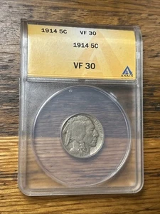 ANACS 1914 VF30 Buffalo Nickel 🦬🇺🇸 - Picture 1 of 4