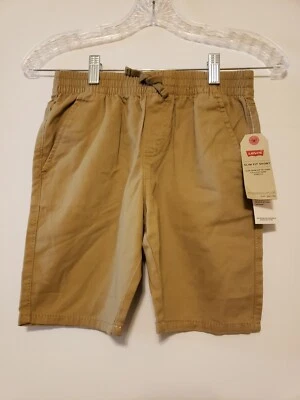 Levi’s Boys Size Small 8/10 Tan Khaki Slim Fit Elastic Waist Shorts - Image 1 of 4
