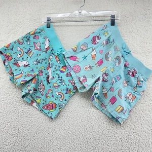 2 Childrens Place Girls 10 Blue Rainbow Unicorn Graphic Elastic Waist Pockets - Picture 1 of 18