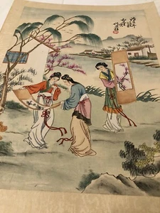 Large Antique Chinese Paintings of Palace Life - Picture 1 of 8