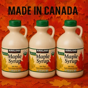 3x Maple Syrup 1 Litre Grade A Product of Canada - Halal - 100% Pure Amber - Picture 1 of 1