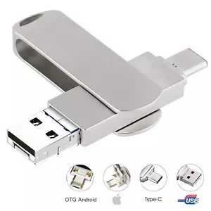 1TB 128GB USB3.0 Flash Drive 4in1 Memory Stick OTG Type C Thumb U Disk iPhone PC - Picture 1 of 20